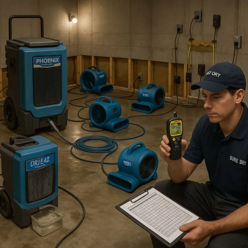 Structural Drying and Dehumidification process in Schuyler County, IL